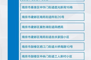 南京一区调为高风险,南京市一地升为高风险