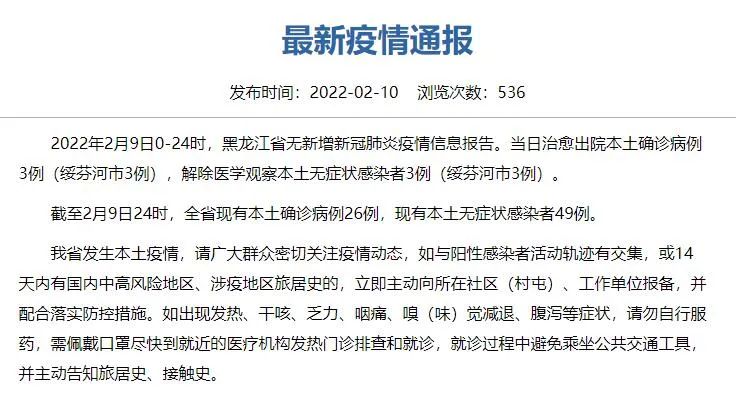 黑龙江今天最新疫情︰(黑龙江今天最新疫情动态)-第2张图片