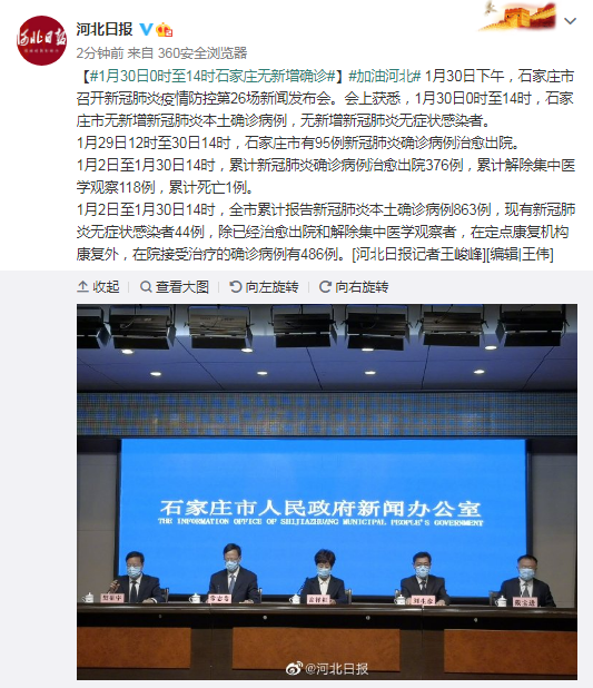 【石家庄1例新增确诊病例由北京返回/石家庄新增病例路径】-第1张图片