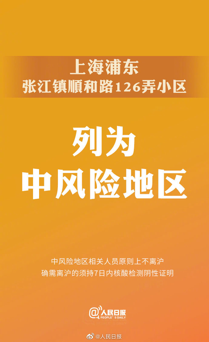 【上海新增4个中风险地区/上海新增4个中风险地区名单】-第2张图片